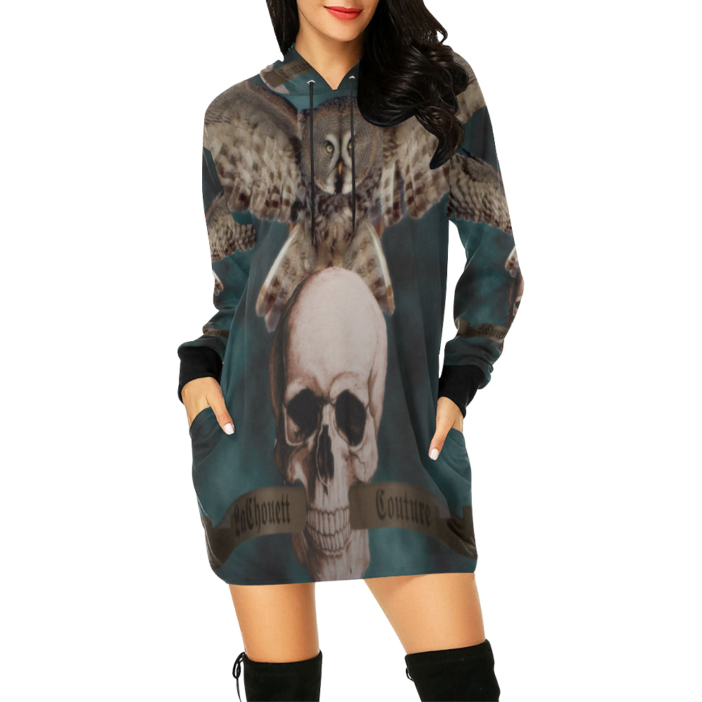 LCC ROCK N ROLL All Over Print Hoodie Mini Dress (Model H27)