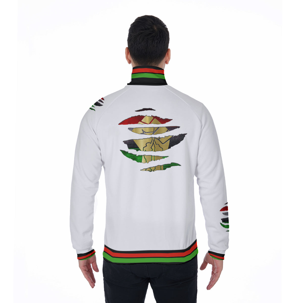 RBG ANKH W RIPPED Stand Collar Jacket