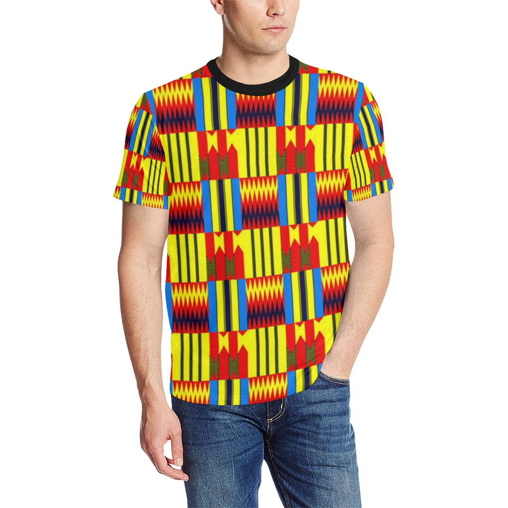 KENTE BLUE Men's All Over Print T-Shirt