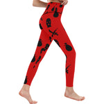 DRILLIN RED All Over Print High-Waisted Leggings