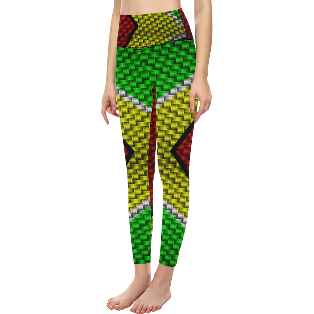 GUYANA FLAG All Over Print High-Waisted Leggings (Model L36)