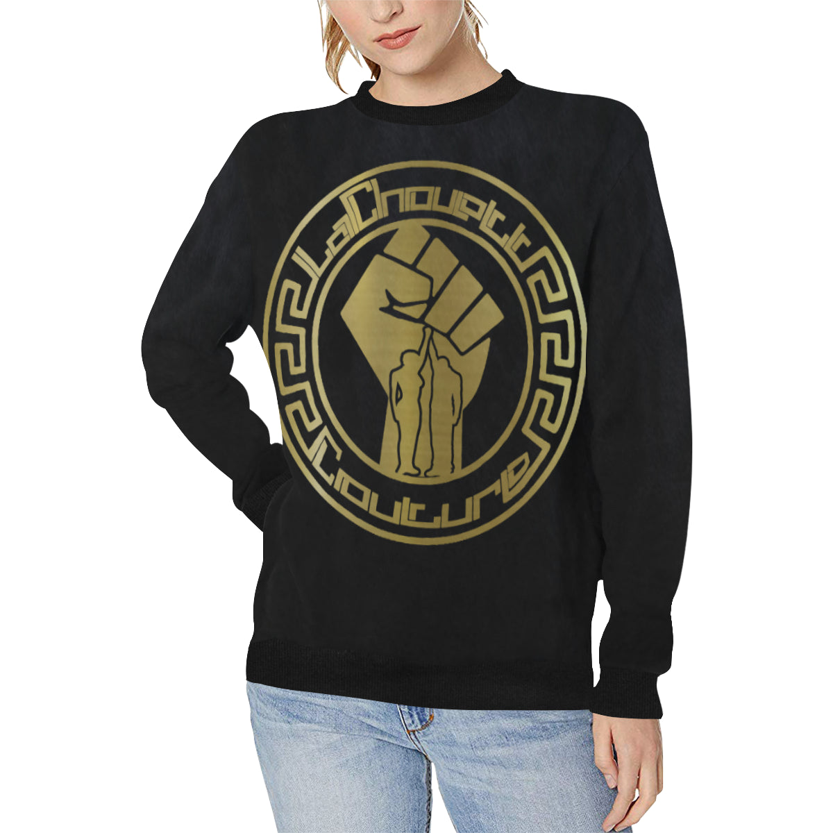 FIST UP RVLTN Women's Rib Cuff Crew Neck Sweatshirt
