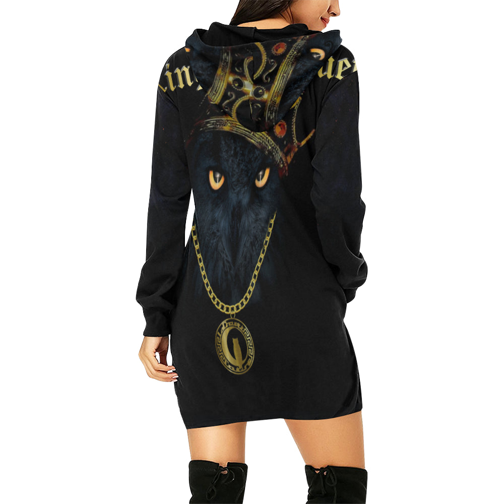 KING LACHOUETT All Over Print Hoodie Mini Dress