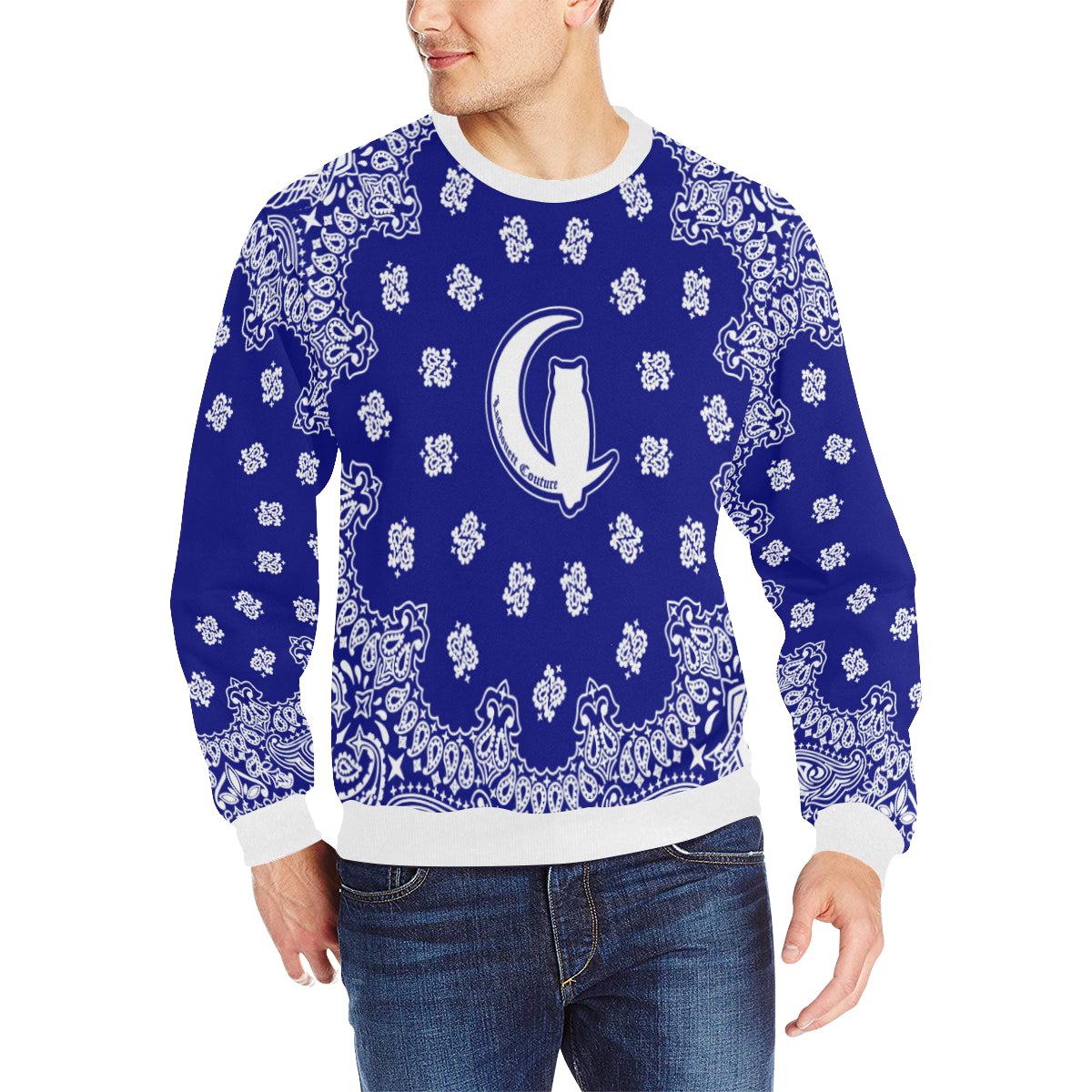 BANDANA Cs'UP Men's Rib Cuff Crew Neck Sweatshirt