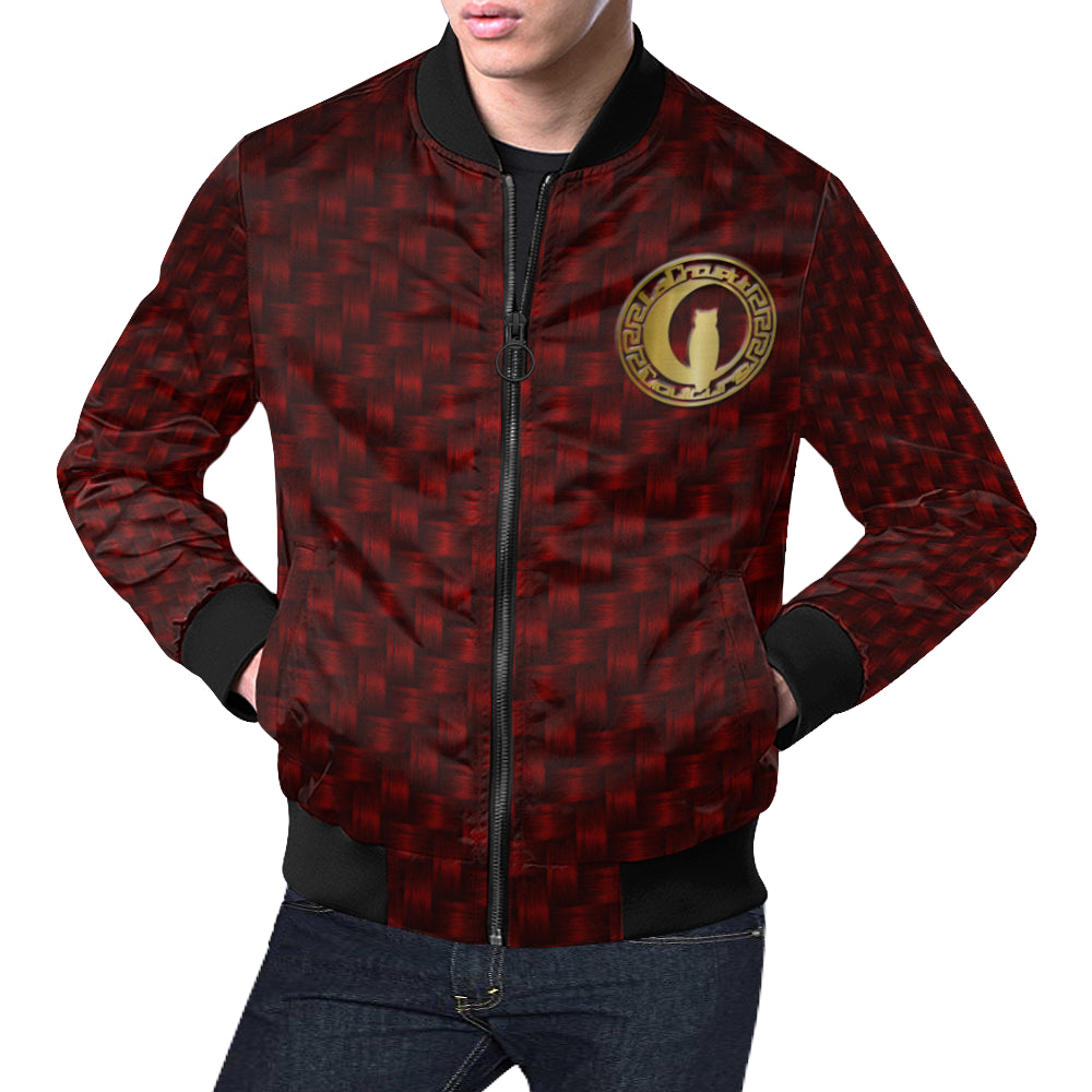 GOLDEN RED PLAIT All Over Print Bomber Jacket