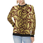 GORGIOUS LEAF BRDX Women's Rib Cuff Crew Neck Sweatshirt (Model H34)