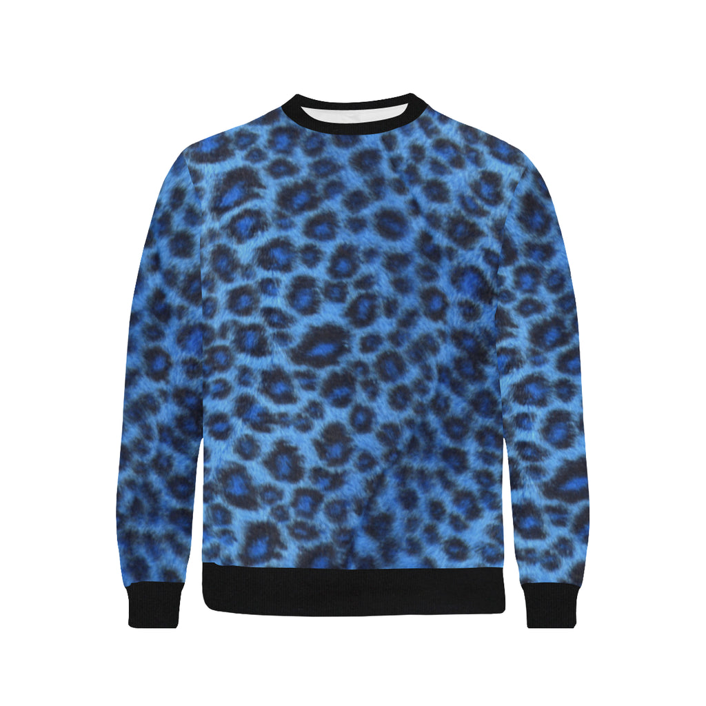 BLUE TIGER SKIN Men's Rib Cuff Crew Neck Sweatshirt