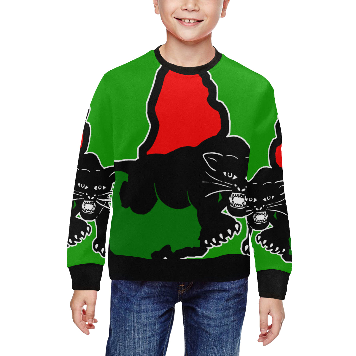 BLACK PANTHER RBGV All Over Print Crewneck Sweatshirt for Kids