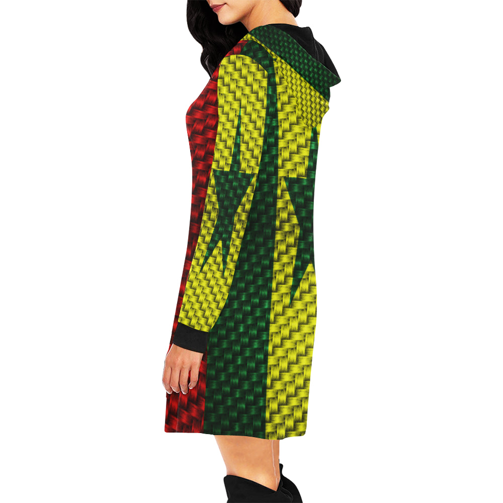 SENEGAL FLAG All Over Print Hoodie Mini Dress (Model H27)
