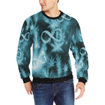 INFINITY BLUE COSMOS Men's Rib Cuff Crew Neck Sweatshirt