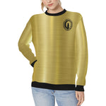 GOLDIE CHOUETT Women's Rib Cuff Crew Neck Sweatshirt (Model H34)