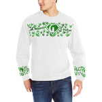 SUPER DANK WHT Men's Rib Cuff Crew Neck Sweatshirt