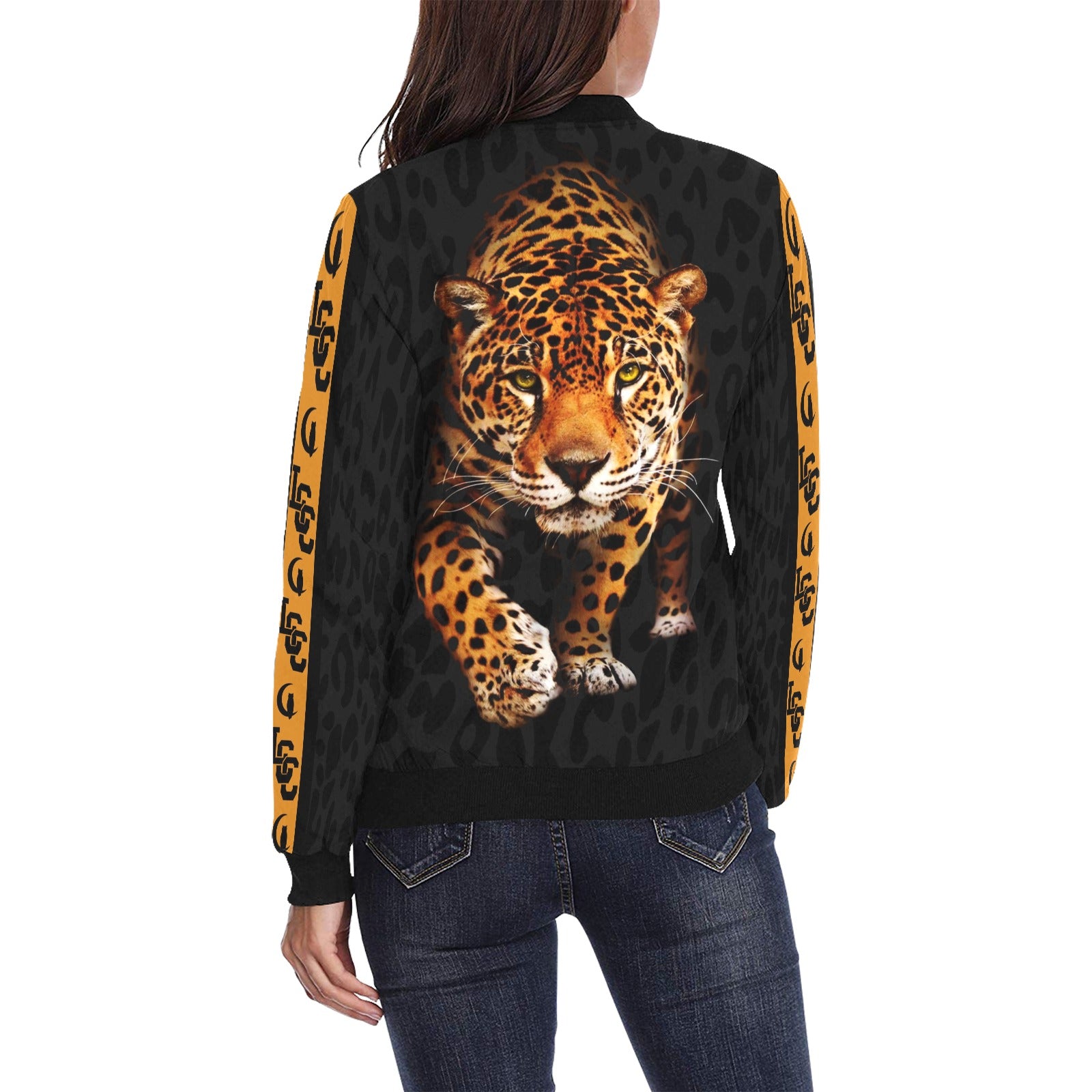 JAGUAR LCC All Over Print Bomber Jacket for Women