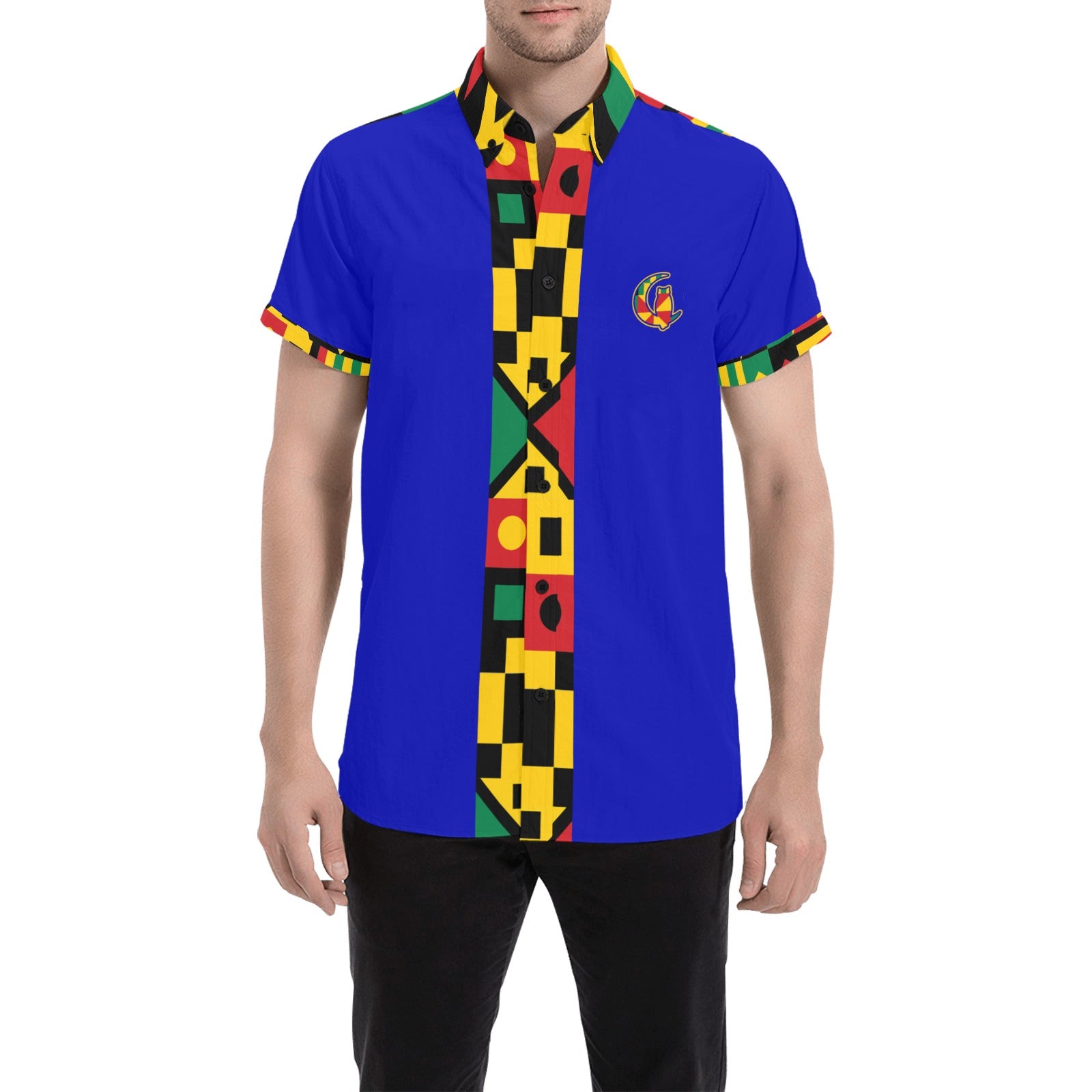 KENTE BUTAN Men's All Over Print Short Sleeve Shirt