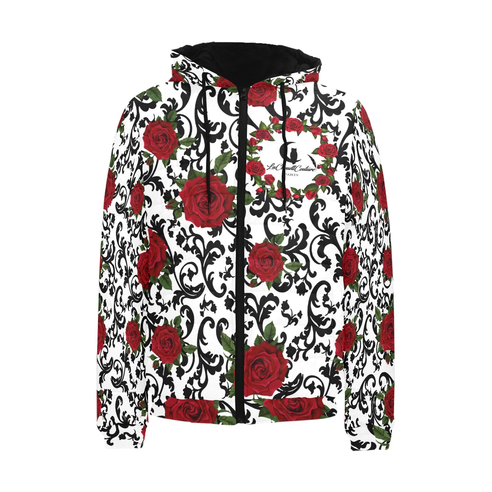 RED ROSES Men's Padded Hooded Jacket