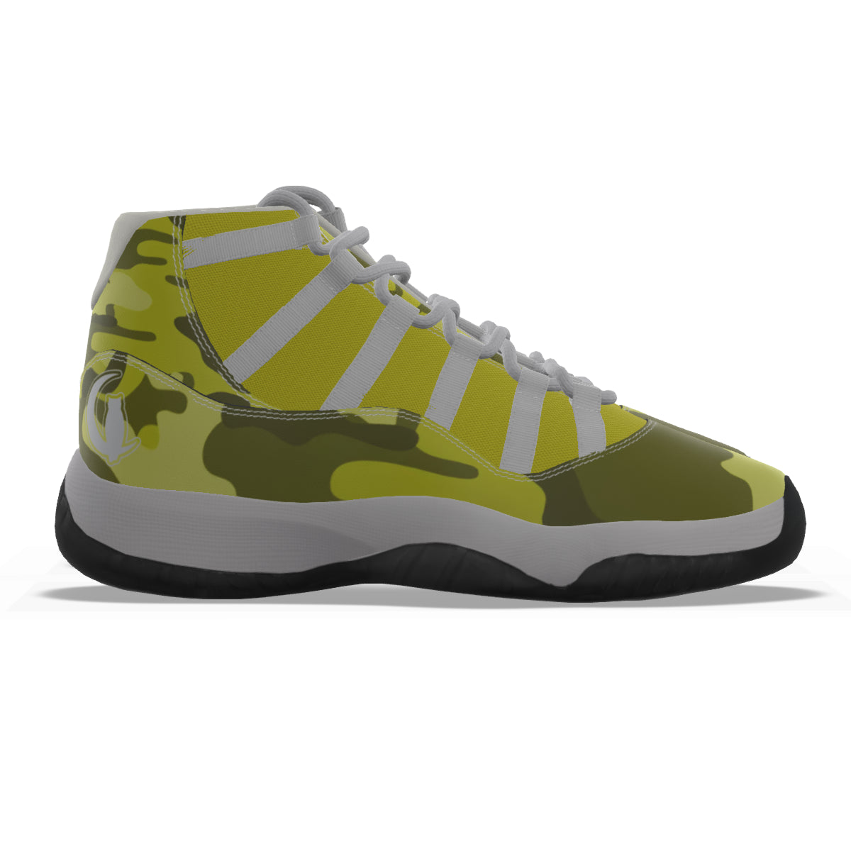 CAMOUFLAGE YLW Men's High Top Basketball Shoes