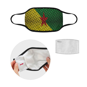FR GUYANA FLAG Mouth Mask in One Piece (2 Filters Included)