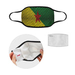 FR GUYANA FLAG Mouth Mask in One Piece (2 Filters Included) (Model M02)