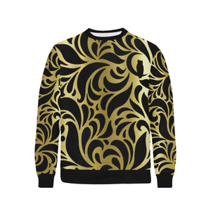 GORGIOUS GLDBLCC LEAF Men's Rib Cuff Crew Neck Sweatshirt