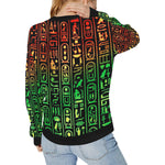 HIERO RASTA Women's Rib Cuff Crew Neck Sweatshirt (Model H34)