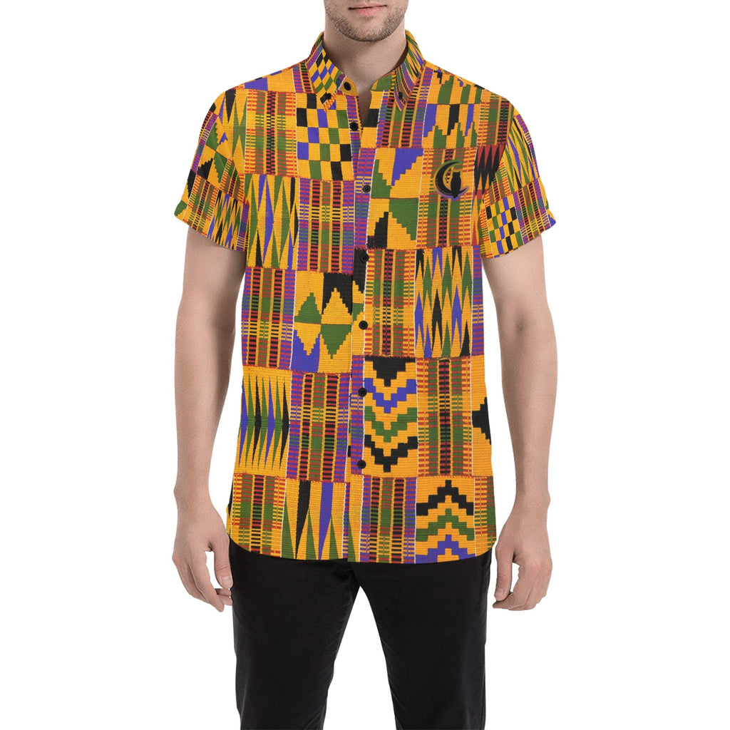 KENTE ATEF Men's All Over Print Short Sleeve Shirt (Model T53)