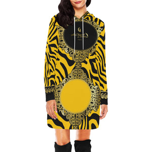 PRIVILEGE YLW All Over Print Hoodie Mini Dress