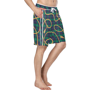 PLAID IN GOLD Men's All Over Print Casual Shorts
