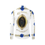 BLUE ROSES OWL Men's All Over Print Casual Dress Shirt