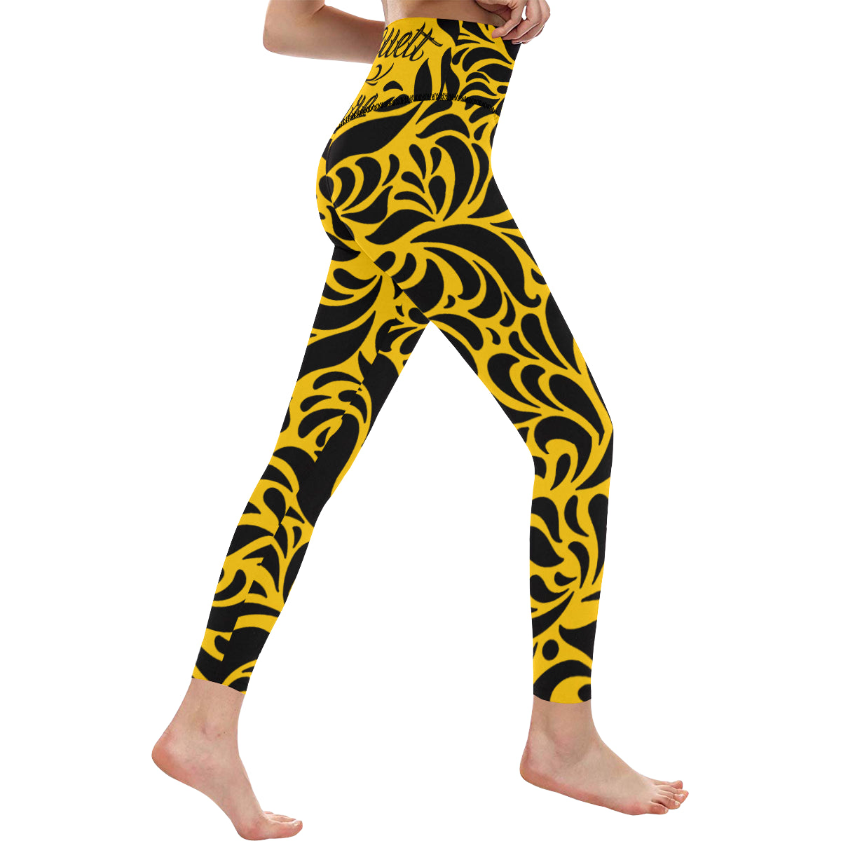 GORGEOUS YLW All Over Print High-Waisted Leggings