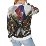 HAITI REVOLUTION Women's Rib Cuff Crew Neck Sweatshirt (Model H34)