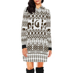 ELEPHANT ORNEMENT All Over Print Hoodie Mini Dress