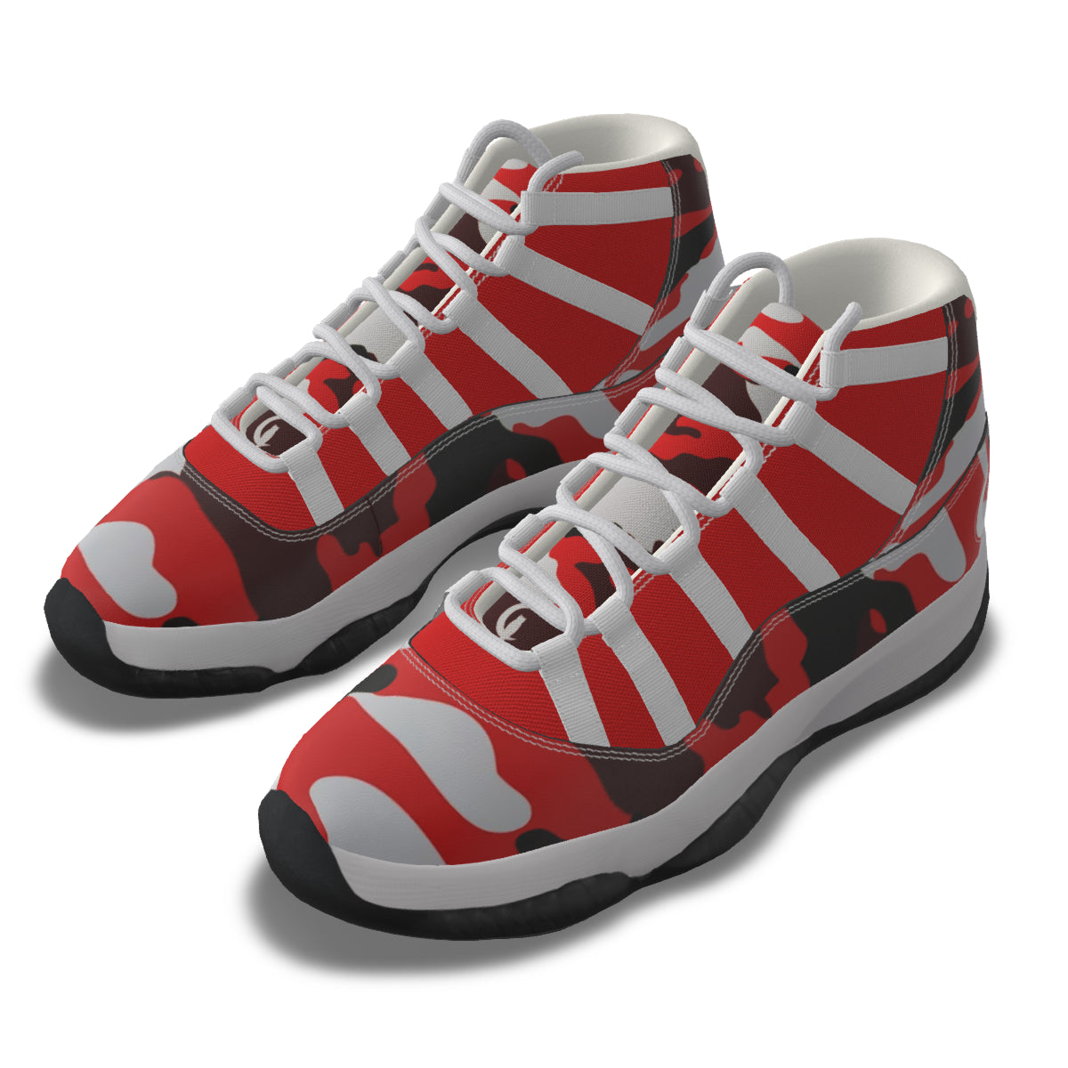 CAMOUFLAGE RED Men's High Top Basketball Shoes