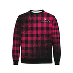 DUSTY PLAID Rib Cuff Crew Neck Sweatshirt