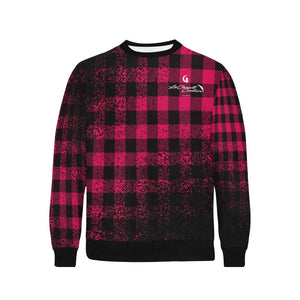 DUSTY PLAID Rib Cuff Crew Neck Sweatshirt
