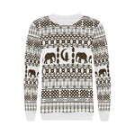 ELEPHANT ORNEMENT Women's Rib Cuff Crew Neck Sweatshirt (Model H34)