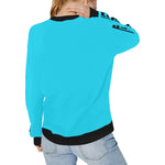 BLACC BORDER TRQSE Women's Rib Cuff Crew Neck Sweatshirt