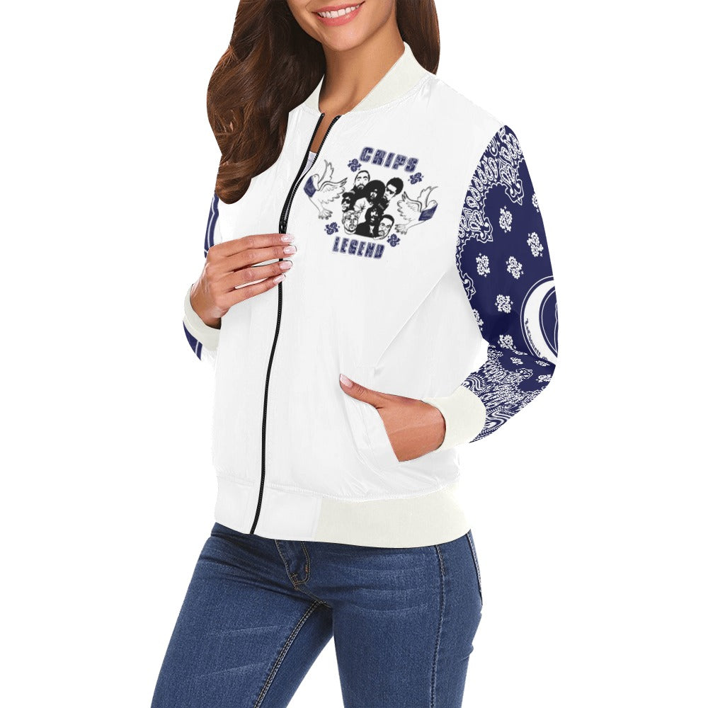 CRIP LEGEND All Over Print Bomber Jacket for Women