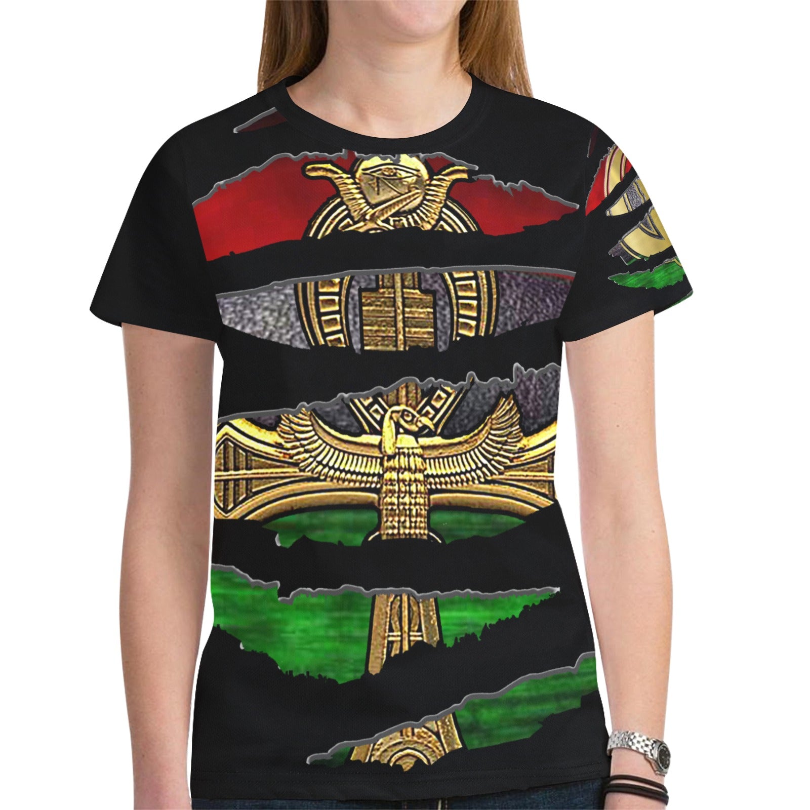 RBG ANKH RIPPED T-shirt for Women