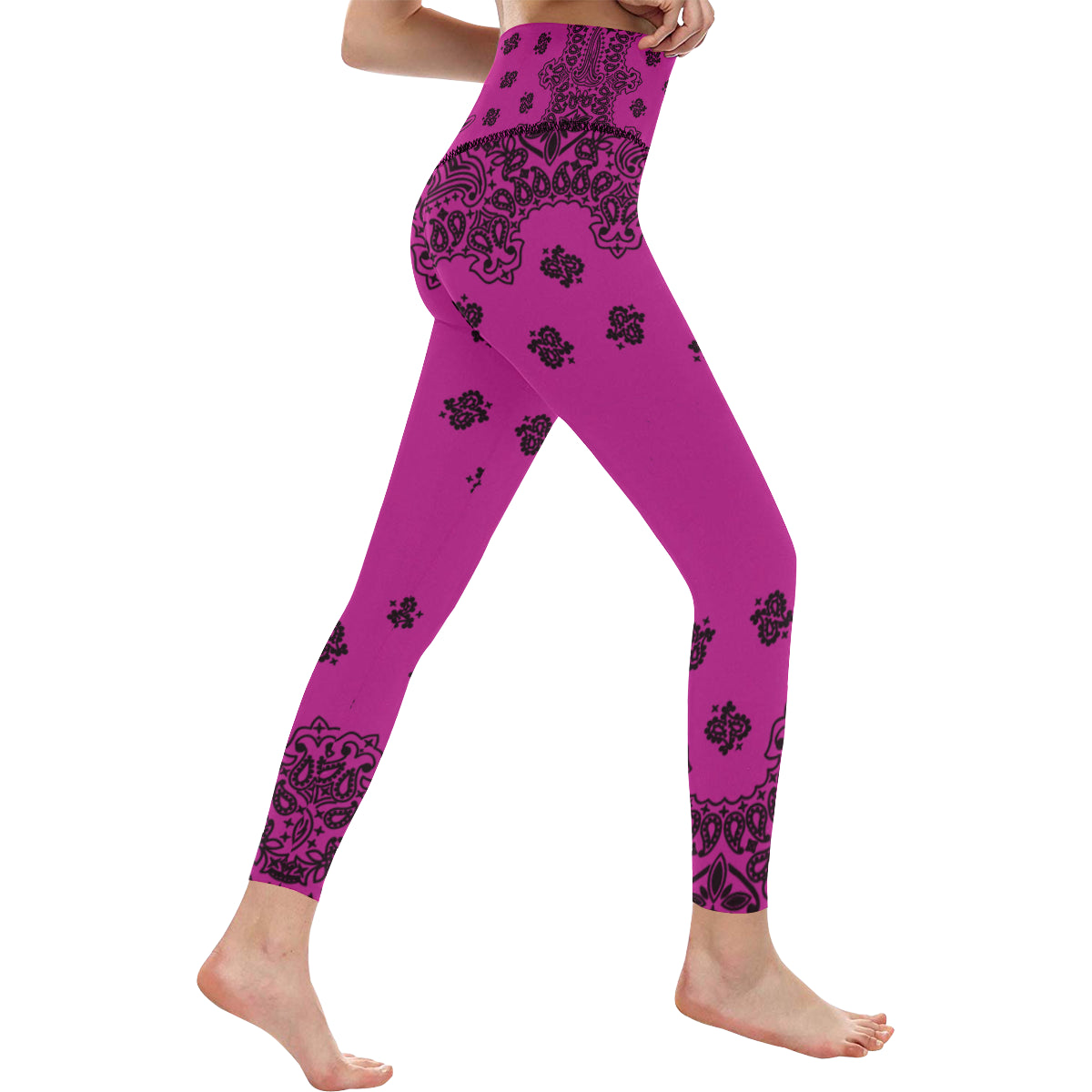 BANDANA GRAPES High-Waisted Leggings