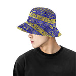 HIEROGLYPH GOLDEN BLUE All Over Print Bucket Hat for Men