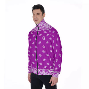 BANDANA FULLY GRAPES Men's Stand Collar Jacket