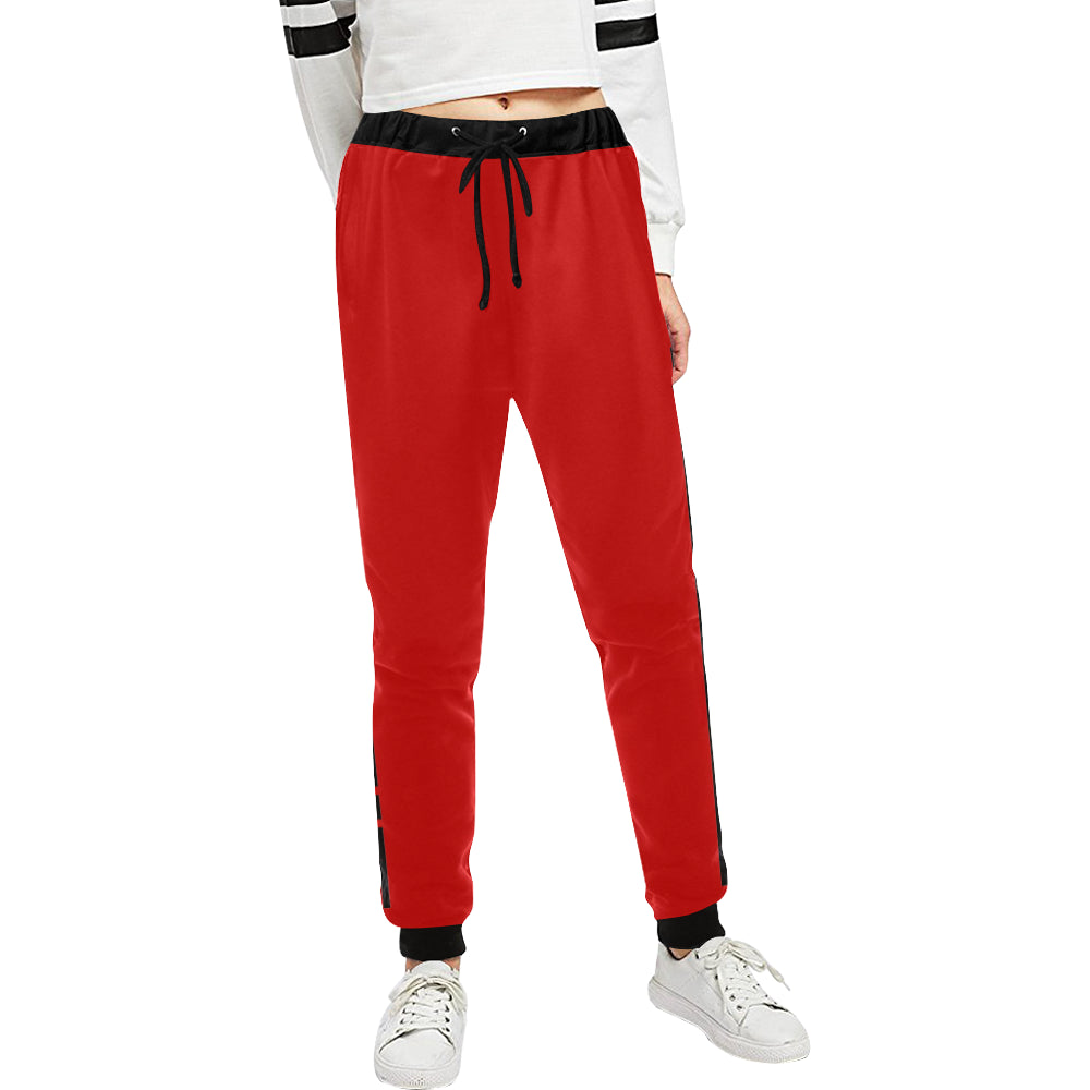LCC BLACC BORDER RED Women's All Over Print Sweatpants (Model L11)