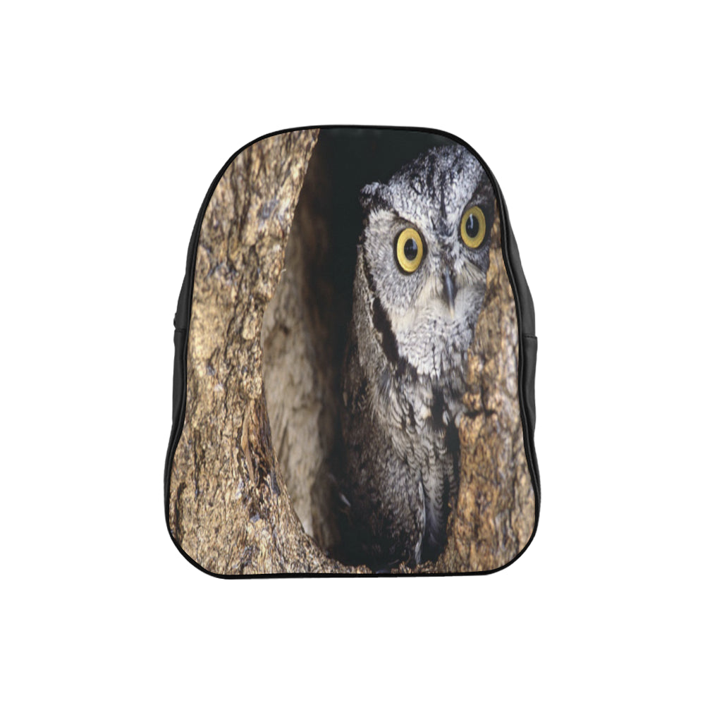OWL IN HOLE School Backpack (Medium)