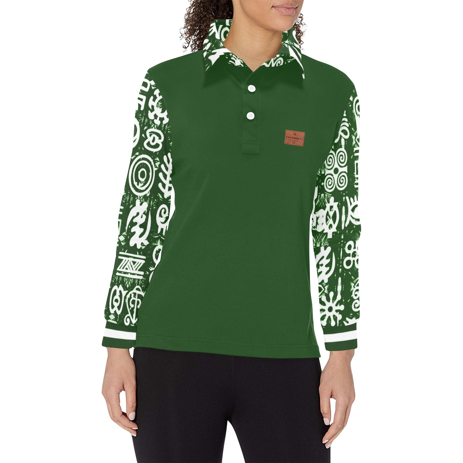 ADINKRA MX Women's Long Sleeve Polo Shirt