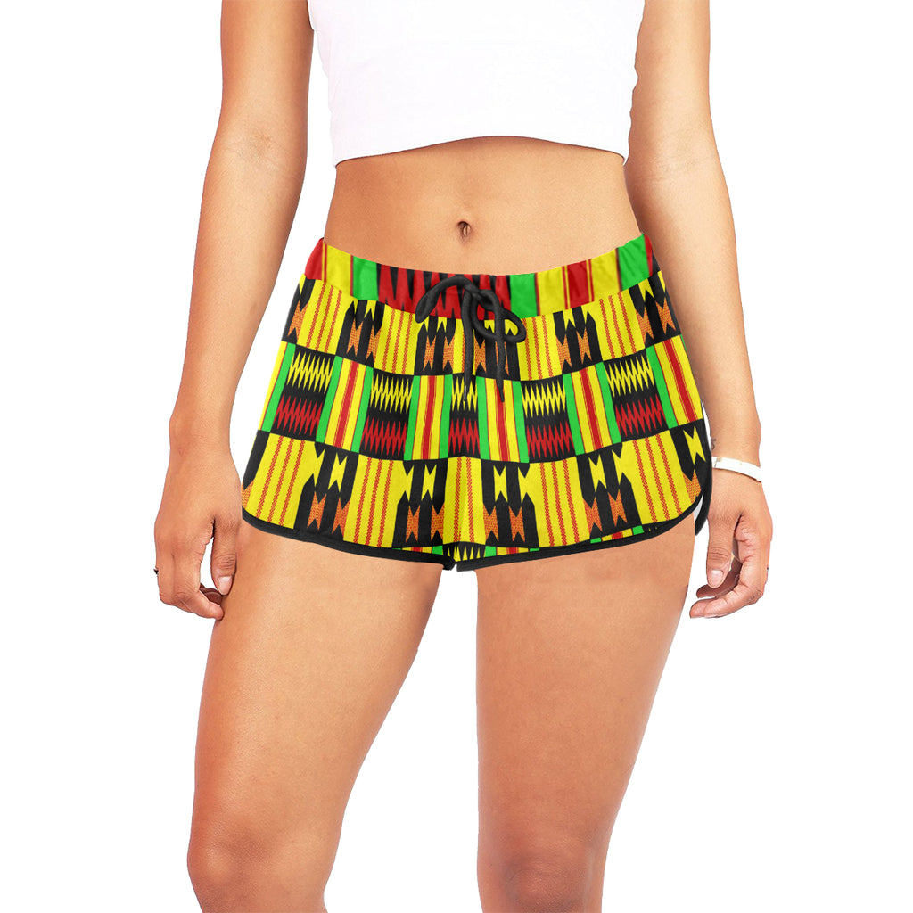 KENTE RASTA Women's All Over Print Relaxed Shorts
