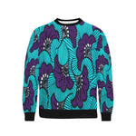 AFRIKA FLOWER Men's Rib Cuff Crew Neck Sweatshirt