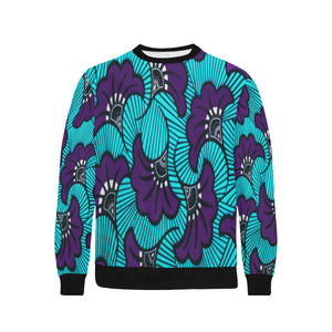 AFRIKA FLOWER Men's Rib Cuff Crew Neck Sweatshirt