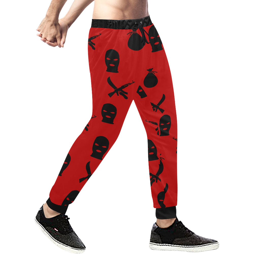 DRILLIN RED Men's All Over Print Sweatpants (Model L11)
