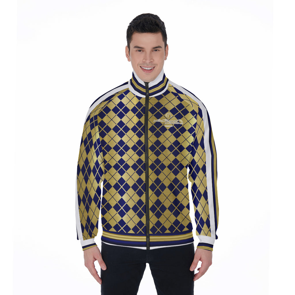 ARLEQUIN BLUE Stand Collar Jacket