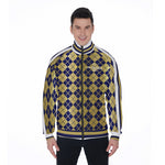 ARLEQUIN BLUE Stand Collar Jacket